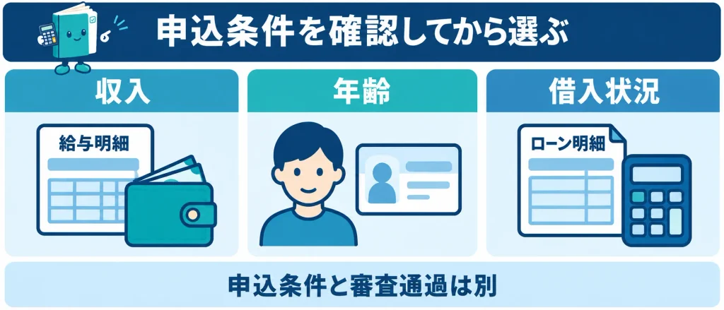収入・年齢・借入状況に合う申込条件と必要書類を確認する