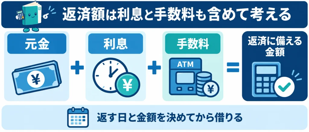 即日融資カードローンは利息と手数料を含めて返済額を決める